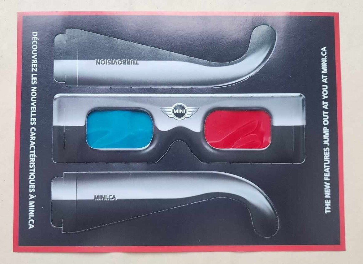 Mini Cooper 3D Glasses - Rare Memorabilia Mini Cooper 3D Glasses - Rare Memorabilia