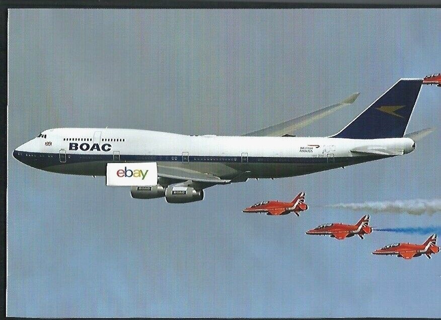 BRITISH AIRWAYS B.O.A.C. LIVERY BOEING 747-400 WITH RAF GERMAN PICTURE BRITISH AIRWAYS B.O.A.C. LIVERY BOEING 747-400 WITH RAF GERMAN PICTURE