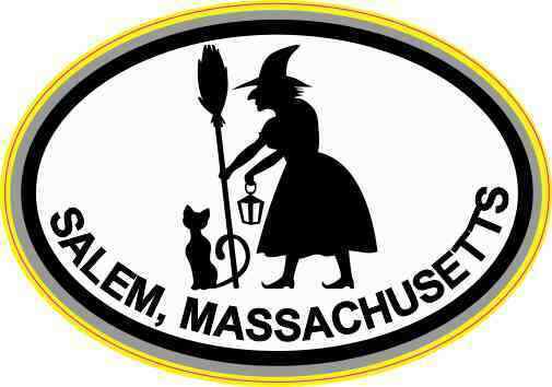 3in x 2in Witch Oval Salem Massachusetts Sticker Car Truck Vehicle Bumper Decal