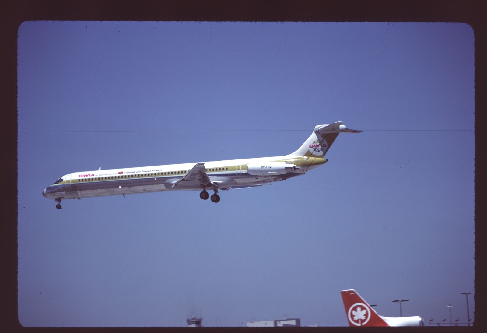 Orig 35mm airline slide BWIA MD-83 9Y-THQ Orig 35mm airline slide BWIA MD-83 9Y-THQ