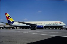 RB369_G-BZHA_BRITISH AIRWAYS_B767-336 - ORIGINAL KODAK SLIDE picture
