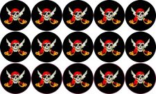 [15x] 1in x 1in Jolly Roger Pirate Flag Stickers Car Truck Vehicle Bumper Decal picture