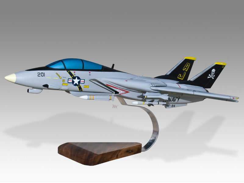 Grumman F-14 Tomcat Jolly Rogers USAF Solid Wood Replica Airplane Desktop Model