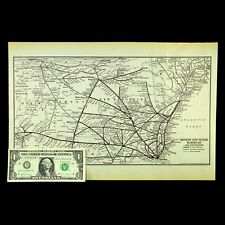 1930s Vintage BOSTON and MAINE Railroad Map Antique Boston & Maine Railway Map picture