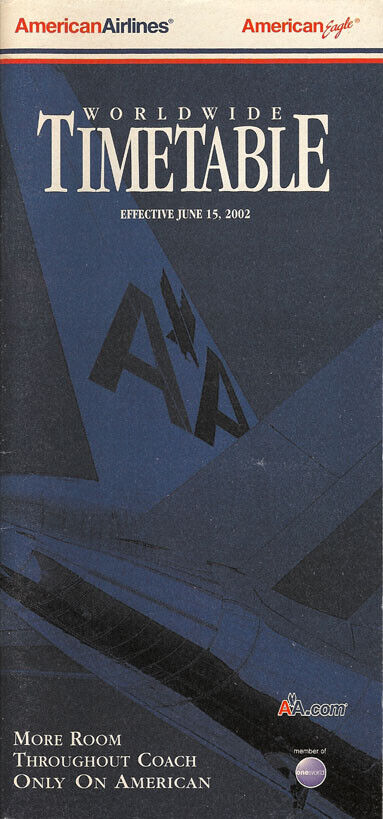 American Airlines system timetable 6/15/02 [308AA] Buy 4+ save 25%
