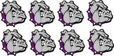 1in x 1in Right Facing Purple Collared Bulldog Vinyl Stickers Mascot Decal picture