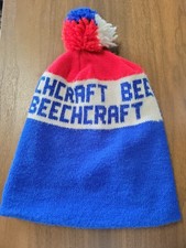 Vintage Beechcraft Aviation Aircraft Knit Beanie With Pom Pom   picture