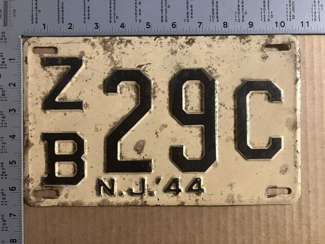 1944 New Jersey license plate ZB 29C World War II Jeep 6243