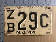 1944 New Jersey license plate ZB 29C World War II Jeep 6243 picture