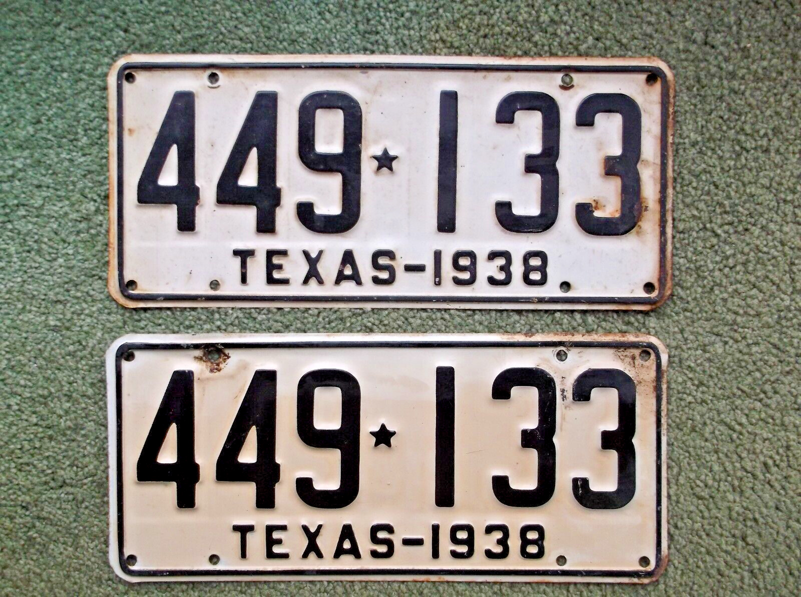 ✈✈✈🗽🗽🗽   TEXAS   1938    License Plates