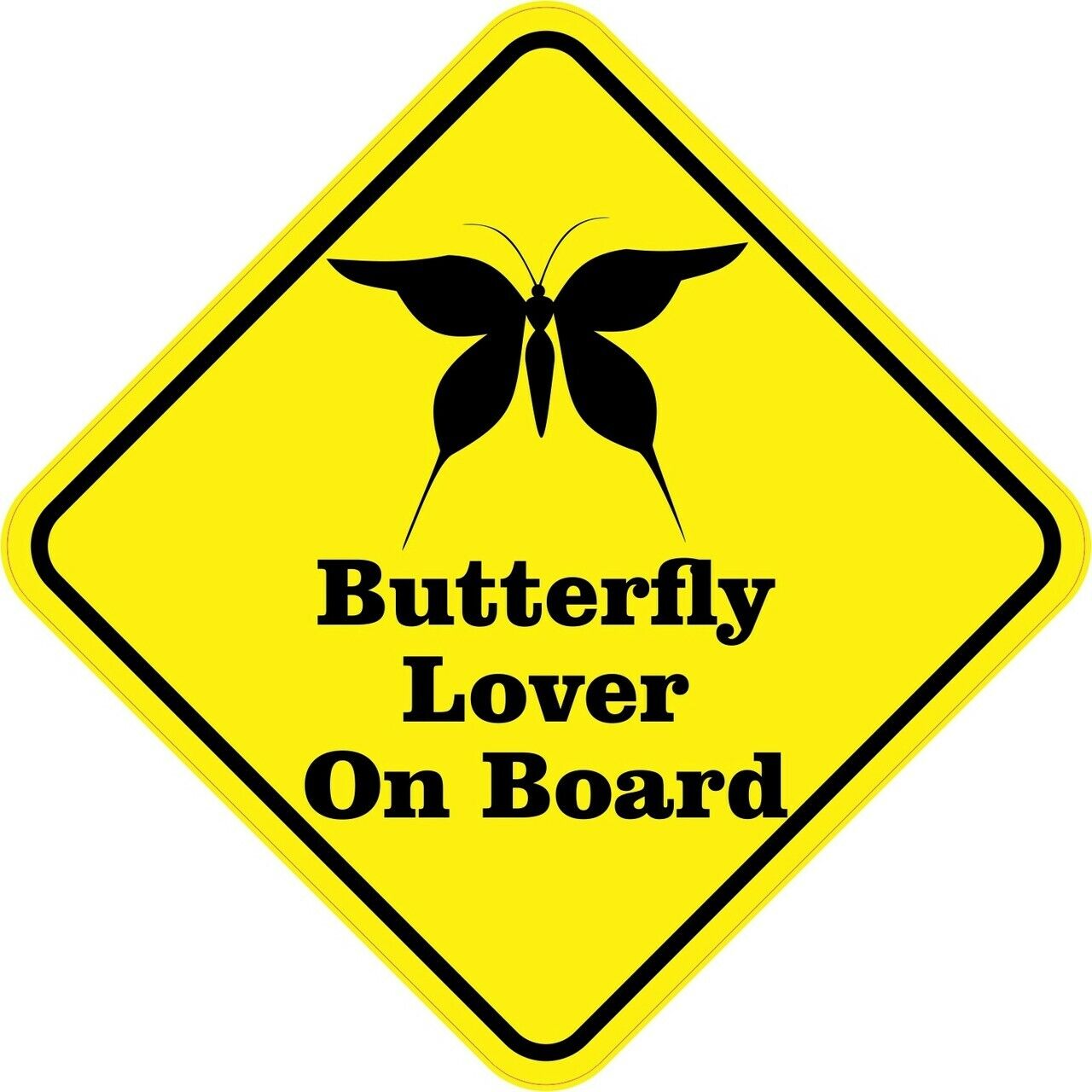 5in x 5in Butterfly Lover On Board Magnet Car Truck Vehicle Magnetic Sign
