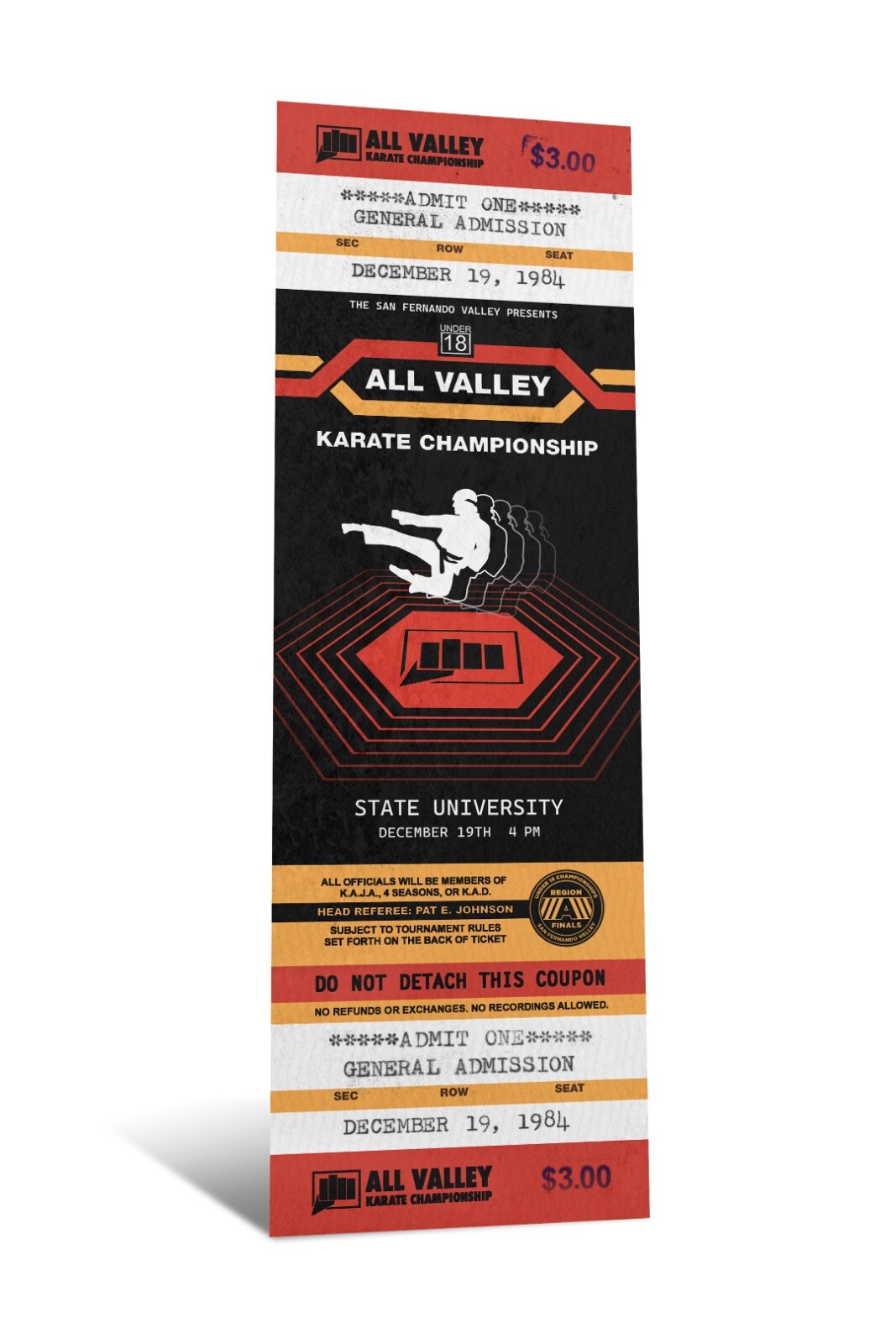 Tickets to the All Valley Karate Kid Championship. Movie Prop Tickets to the All Valley Karate Kid Championship. Movie Prop