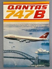 QANTAS BOEING 747B AIRLINE BROCHURE GREAT VINTAGE CABIN PICTURES QF AUSTRALIA picture