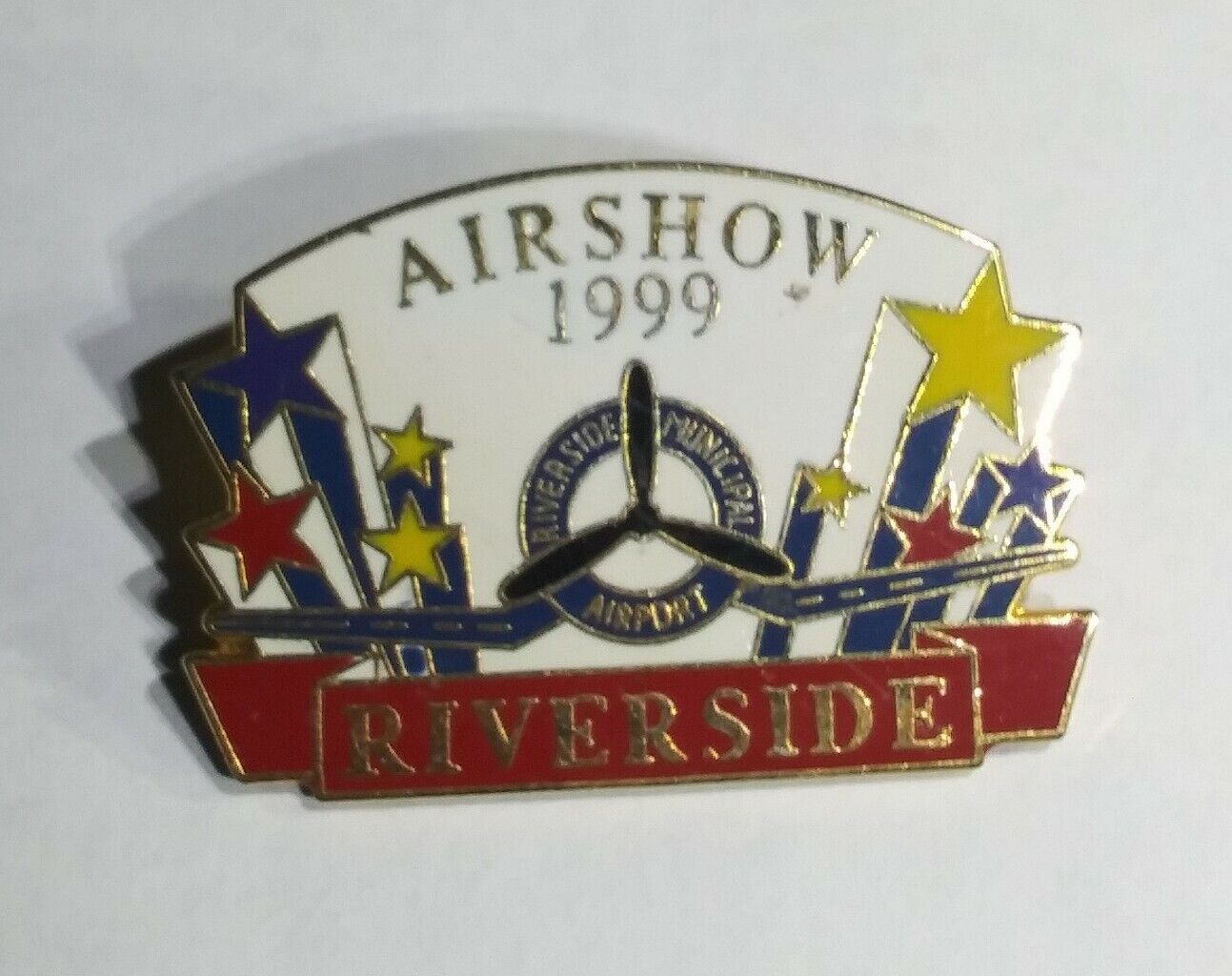 Vintage 90s Riverside Municipal Airport 1999 Airshow Semper Fi Mac Aviation Pin