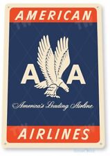 AMERICAN AIRLINES 11 X 8 TIN SIGN AVIATION AIRPLANE AIRCRAFT RETRO LOGO picture