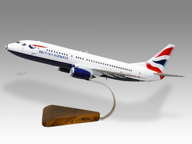 Boeing 737-400 British Airways Mahogany Wood Handmade Desktop Airplane New Model