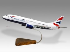 Boeing 737-400 British Airways Mahogany Wood Handmade Desktop Airplane New Model picture