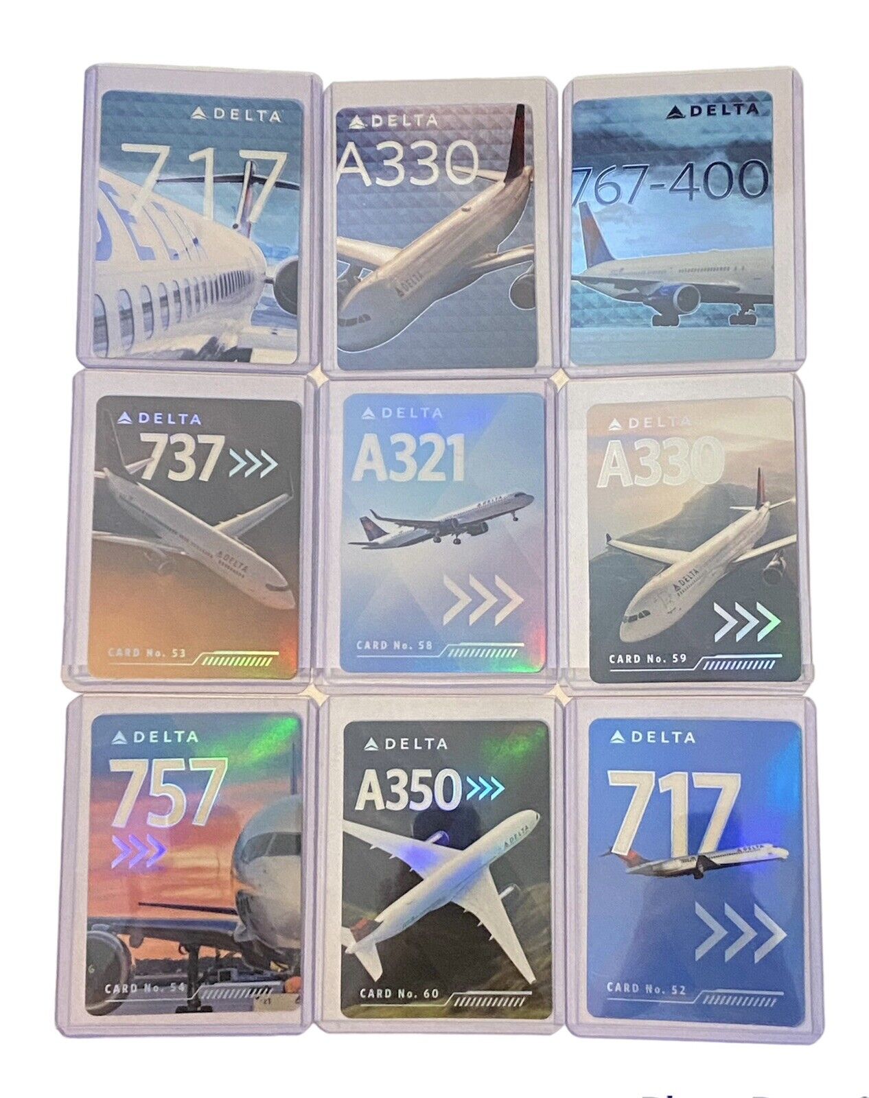 9 Delta Pilot Trading Airplane Cards  Boeing Airbus In Hard Cases