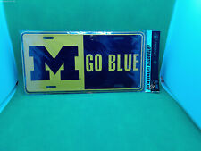 University Michigan car license tag plate metal NOS in package vintage picture