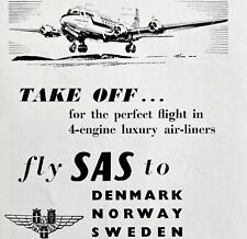 Scandinavian Airlines System SAS 1952 Advertisement UK Import Aviation DWII8 picture