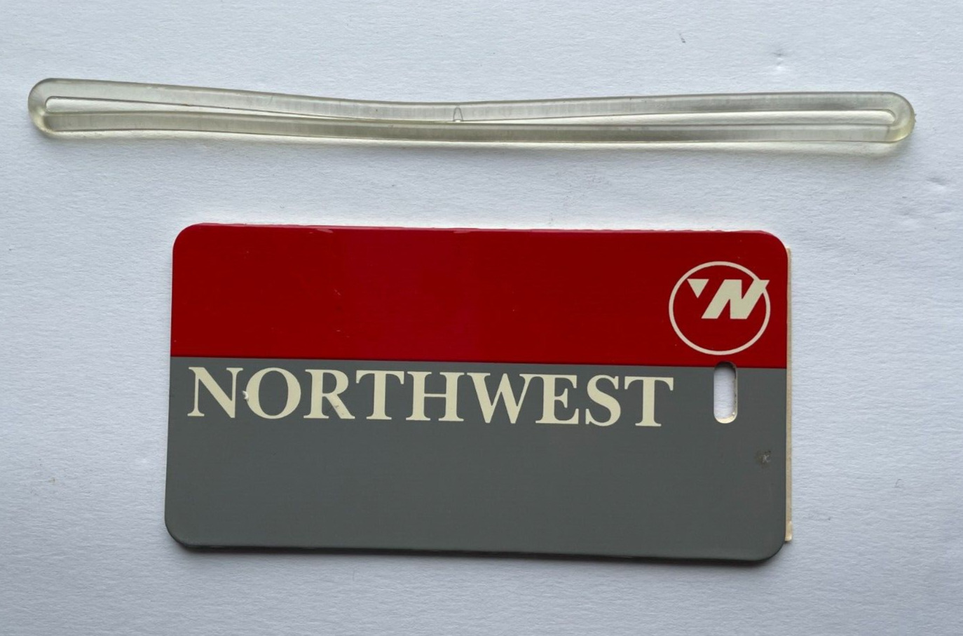 Northwest Airlines Luggage Bag Tag- Vintage Red/Gray Logo