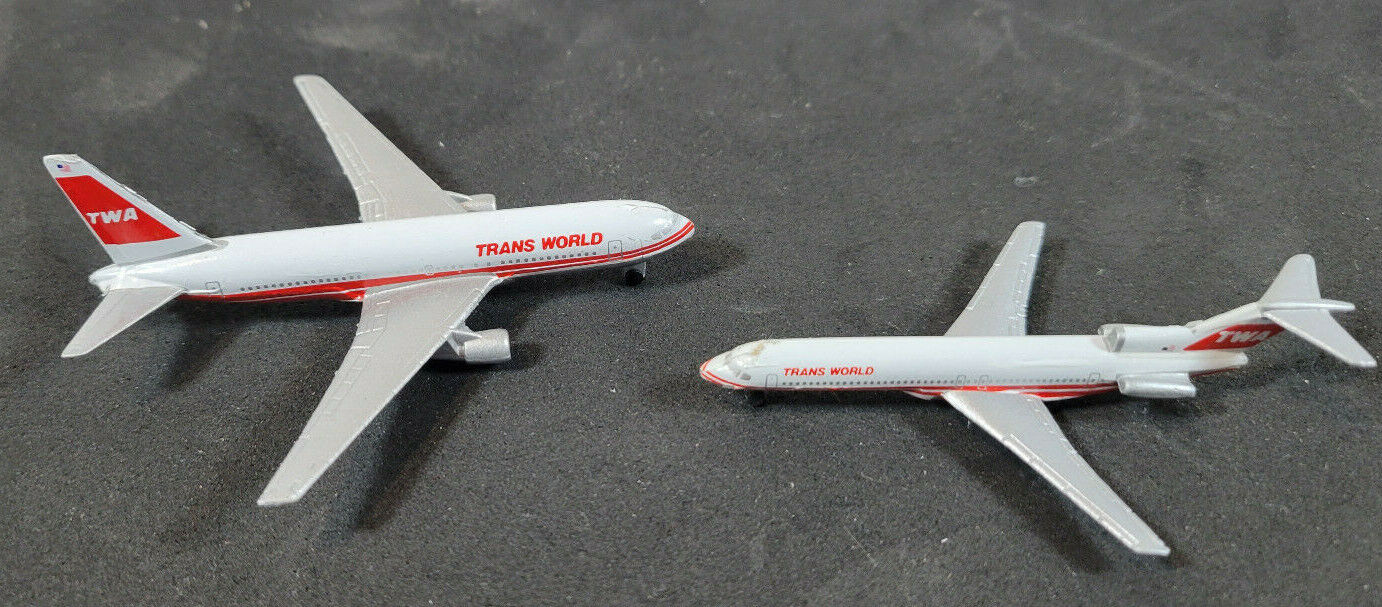 Vintage TWA Diecast Boeing 767 and 727 Airplanes Aircraft Aviation Schabak