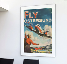vintage Sweden airline travel poster 18x24 picture