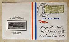1st BLIMP FLOWN POSTAL COVER GOODYEAR ' VOLUNTEER ' to MOFFETT FIELD OCT 15,1933 picture