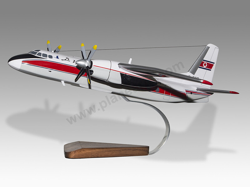 Antonov An-24B 24 Air Koryo Solid Mahogany Wood Handcrafted Display Model