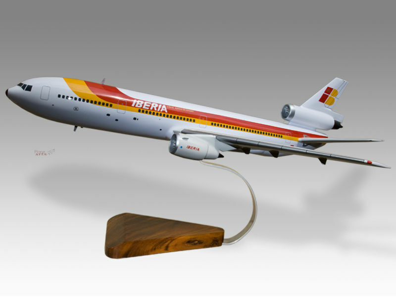 McDonnell Douglas DC-10-30 Iberia Solid Mahogany Wood Handcrafted Display Model