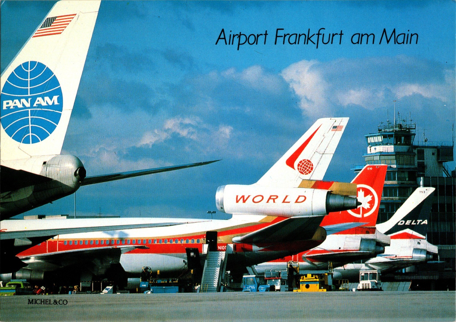 FRA - Airport Frankfurt am Main - Mint Post Card - Pan Am and World Airways FRA - Airport Frankfurt am Main - Mint Post Card - Pan Am and World Airways