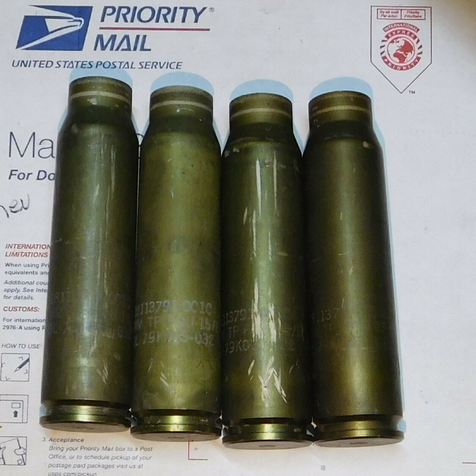 A10 30mm warthog lot of 4 dummy rounds inert display GAU-15/B A-10 30 mm