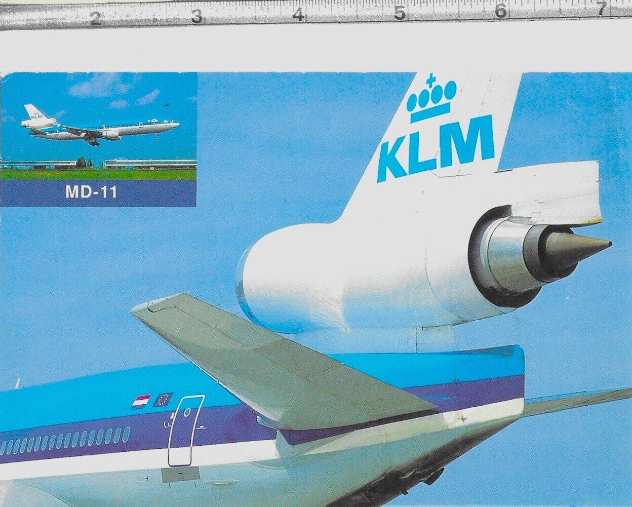 Large KLM MD-11 Postcard, Airline issued