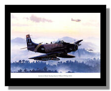 McDonnell Douglas A-1 Skyraider framed picture William Phillips free p&p UK picture