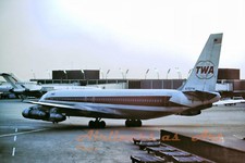 TWA Boeing 707-131B N752TW at Sunset at ORD 1973 8