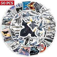 50 Pcs Cool Fighter Jet Stickers Airplane Warplane Plane Waterproof picture