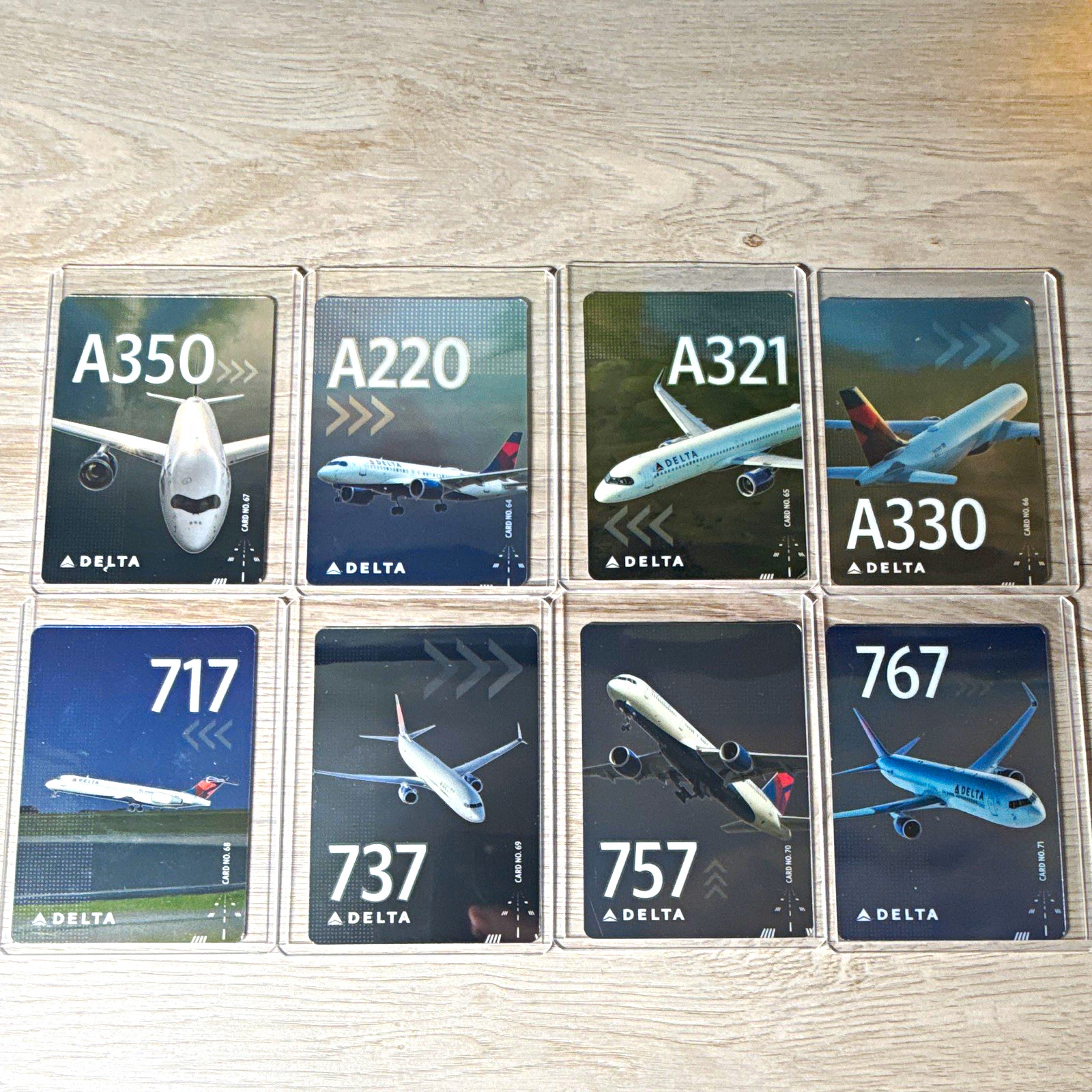 Delta Trading cards Full New Release Boeing and Airbus set 8 card lot Delta Trading cards Full New Release Boeing and Airbus set 8 card lot