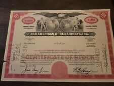Pan Am Pan American World Airways Stock Certificate (Red) 1969 picture