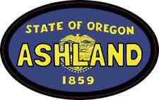 4in x 2.5in Oval Oregon Flag Ashland Sticker Car Truck Vehicle Bumper Decal picture