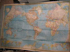 HUGE VINTAGE THE WORLD MAP + POLLUTION National Geographic December 1970  picture