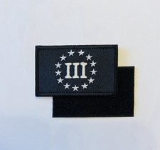 III PERCENT TACTICAL MILITARY MORALE HOOK & LOOP EMBROIDERED PATCH picture