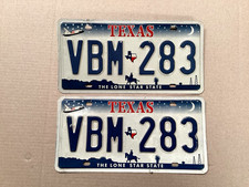 2000 2001 2002 2003 2004 2005 TEXAS LICENSE PLATE SET SPACE SHUTTLE COWBOY picture