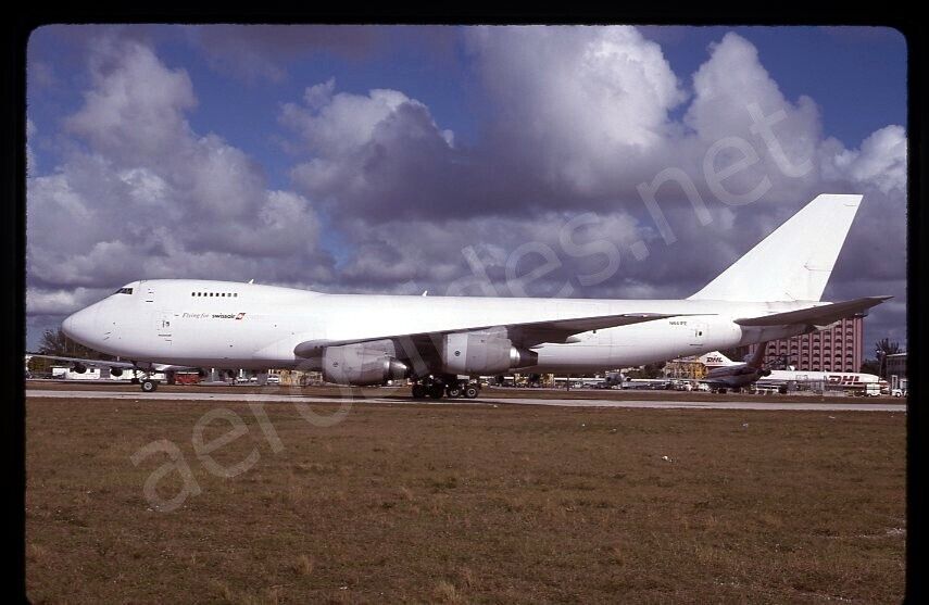 Atlas Air (Opf Swissair) Boeing 747-200F N641FE Jan 97 Kodachrome Slide/Dia A15