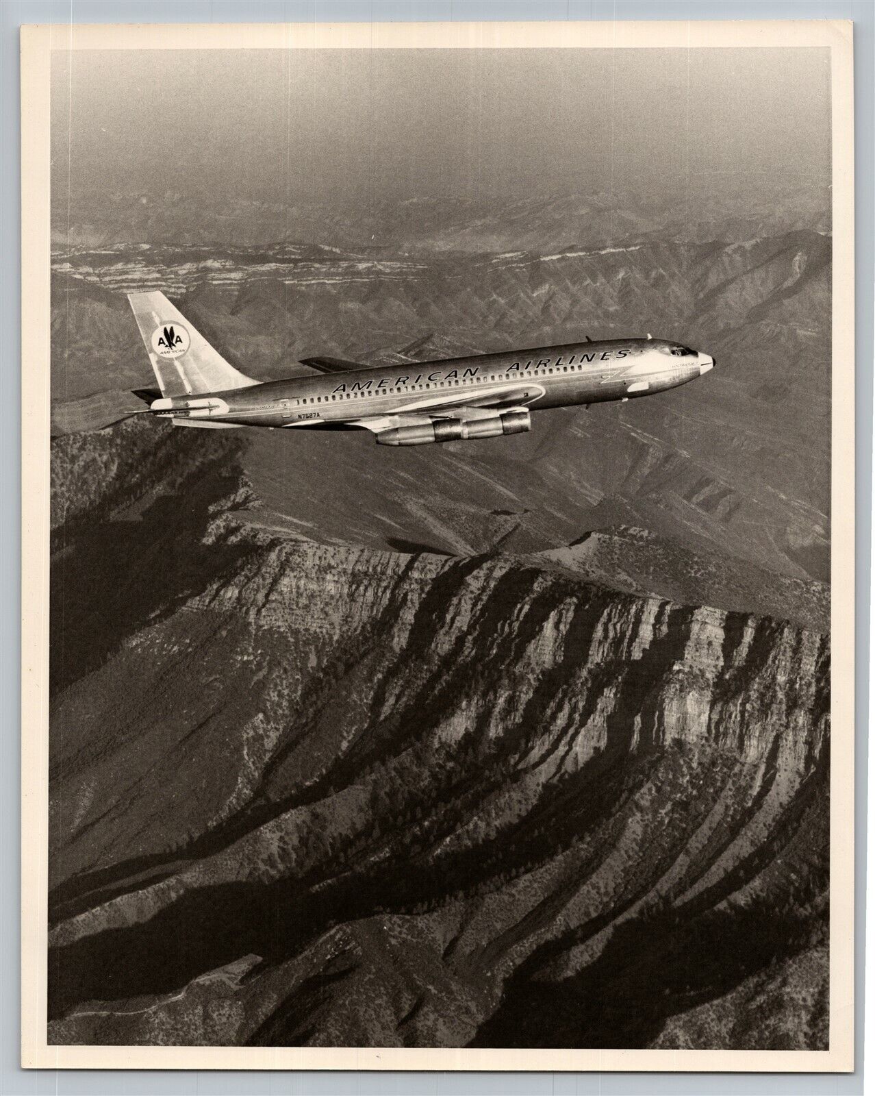 Aviation Airplane American Airlines Boeing Astrojet 1960s B&W 8x10 Photo C4