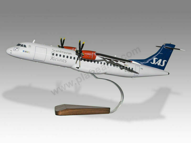 ATR 72-600 SAS Scandinavian Airlines Solid Mahogany Handcrafted Display Model
