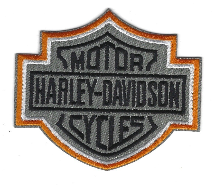 Harley Davidson Motorcycles Iron On Patch Copper Border Crest Design 4