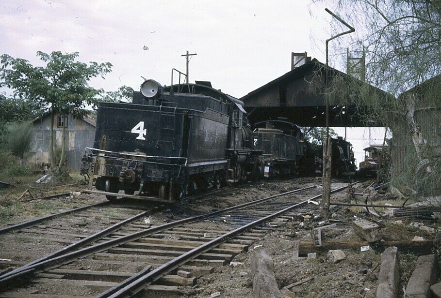 Railroad Slides - M del P #4 Steam Locomotive Los Mochis Mexico Mexican Railway