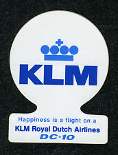 DC-10 KLM STICKER - HAPPINESS IS A FLIGHT ON A KLM ROYAL DUTCH AIRLINES DC-10 picture