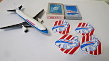 Piedmont Airlines 737-300 Model Plane With Pins And Playing Cards Lot Of 6 picture