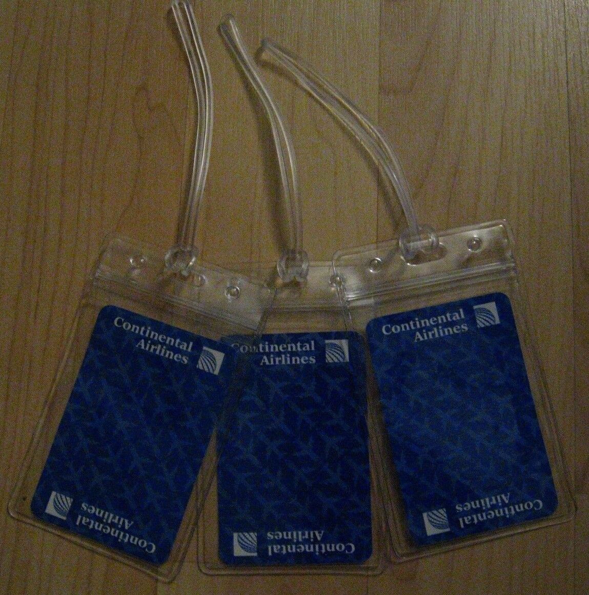 Continental Airlines Luggage Tags -  CO Air Lines Airplane World Logo Set (3)